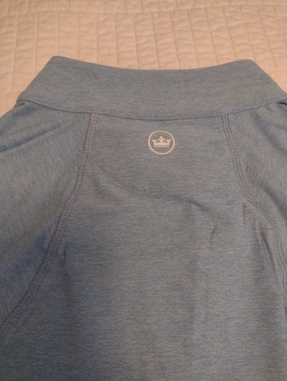New Peter Millar Crown Women L Pullover 1/4 Zip Long Slv Blue Turner Golf UPF50 - Picture 7 of 11